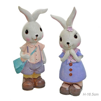 Фигурка Кролик 2 штуки набор 16 см / 9777 /уп 60/