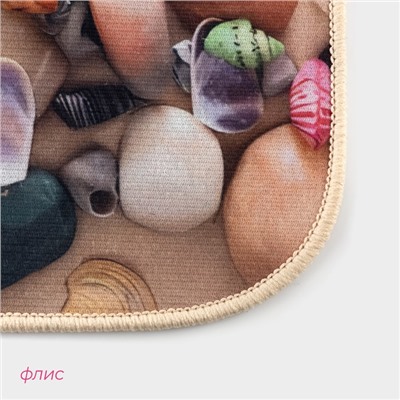Коврики для ванной и туалета Доляна «Ракушки», 3 шт., 50×80, 50×40, 40×43 см