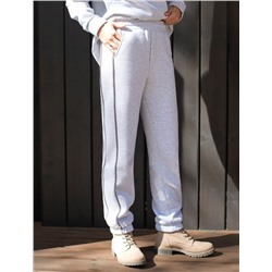 Теплые брюки джоггеры из эластичного футера трехнитки с начесом