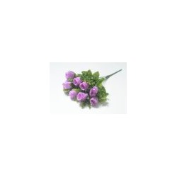 Искусственные цветы, Ветка в букете бутон розы 9 голов (1010237) микс