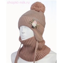 02-27-S Комплект для девочки (шапка+снуд) (52-54)