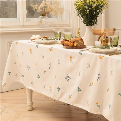 Скатерть «Этель. Полевые цветочки», 146×180±2 см, рогожка 176 г/м², 100% хлопок