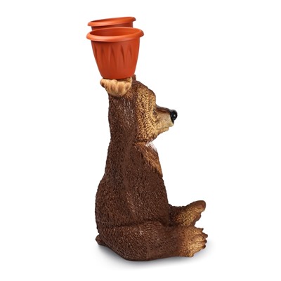 Садовая фигура из гипса «Медведь большой с кашпо», 75×30×40 см