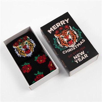 Носки женские KAFTAN «Merry Christmas», набор 2 пары, размер 36-39 (23-25 см)