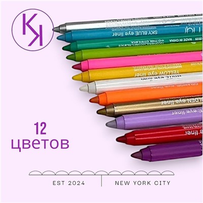 Наборгелевых карандашей для глаз подводок микс. 12 цветов