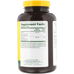 Nature's Plus, Кальций и магний, 500/250 мг, 180 таблеток