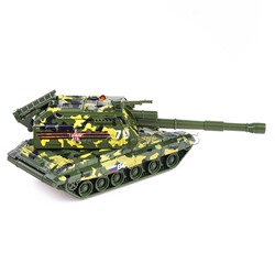 Модель металл Мста-Гаубица, 12 см, (свет-звук, вращ.баш, камуф,) инерц, в коробке
