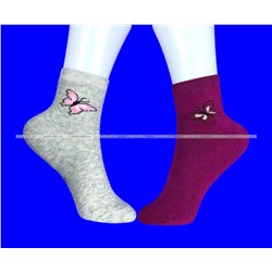 Лариса носки детские на девочку БАБОЧКИ внутри махра арт. ВА 50