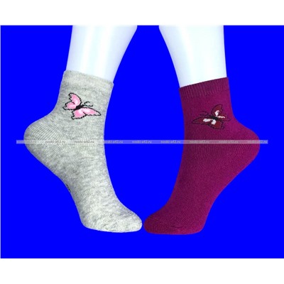 Лариса носки детские на девочку БАБОЧКИ внутри махра арт. ВА 50