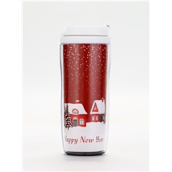 Подарочный набор новогодний Happy New Year: гель для душа, мочалка и термостакан, аромат магический, URAL LAB