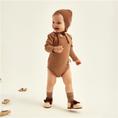 Набор боди 2 шт. SL HOME, рост 86-92 см, бежевый, кофейный