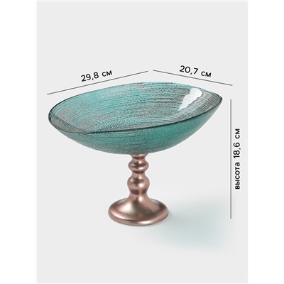 Блюдо сервировочное Inspiration, d=30 см, на ножке, цвет изумрудный