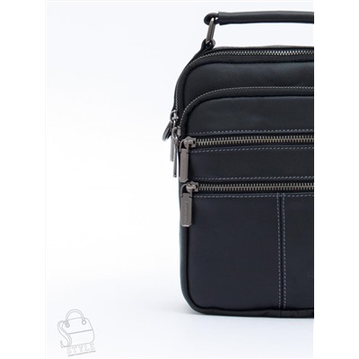 Сумка мужская кожаная 634M black Fuzhiniao в Новосибирске