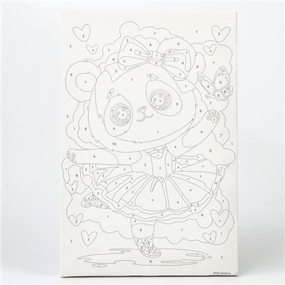 Картина по номерам для детей на холсте с подрамником «Панда балерина», 20×30 см