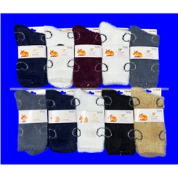 3 ПАРЫ - Ecosocks носки женские ангора НОРКА СЕРДЦЕ высокие арт. 6621