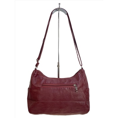 Женская сумка из искусственной кожи, цвет бордовый