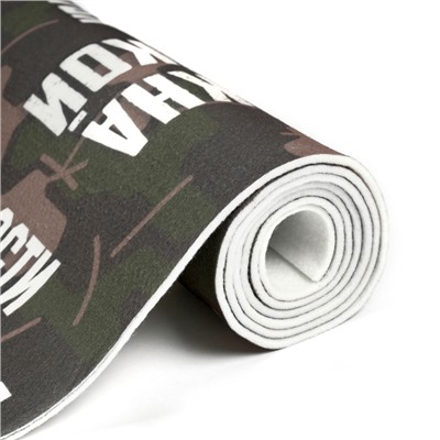 Коврик - лежак для бани и сауны с принтом «5 главных правил в бане», 150×50 см, полиэфир 70%, шерсть 30%, «Банная забава»