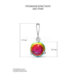 Подвеска из серебра с кристаллом Сваровски родированная 925 пробы 0045п-001VM