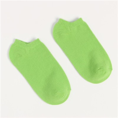 Носки короткие женские, цвет зелёный неон, размер 25-27 (40-42)