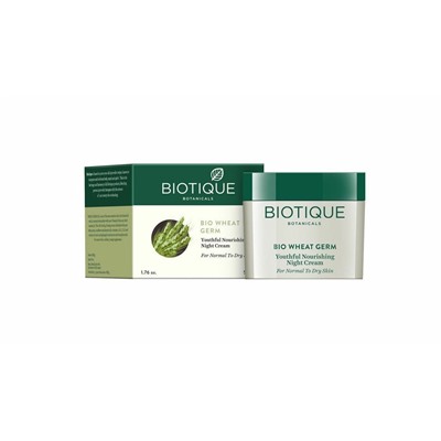 Biotique Wheat Germ Anti-Ageing Night Cream/Биотик Ночной Антивозрастной Крем с Зародышами Пшеницы.  50г.