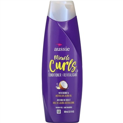 Aussie, Miracle Curls, кондиционер, кокосовое масло и масло австралийского жожоба, 360 мл (12,1 жидк. унции)