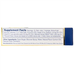 Manuka Health, Леденцы, лесной мёд манука и лимон, MGO 400+, 15 леденцов