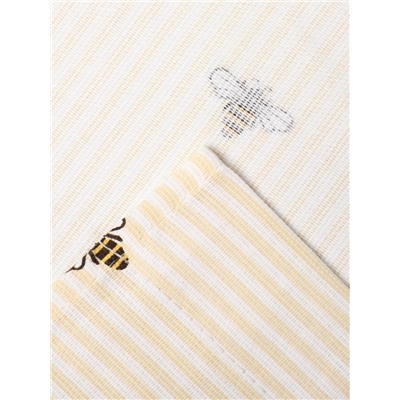 Шторы для кухни «Доляна. Пчёлки», 150×180 см - 2 шт., рогожка 164 г/м², 100% хлопок