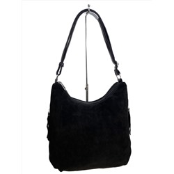 Женская сумка из натуральной замши и  искусственной кожи, цвет черный