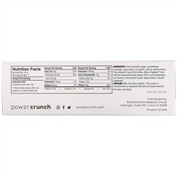 BNRG, Энергетический белковый батончик Power Crunch Choklat, темный шоколад, 12 батончиков, вес каждого 43 г (1,54 унции)