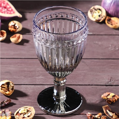 Бокалы для вина Magistro «Босфор», 250 мл, стекло, градиент серебро, набор 6 шт.