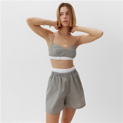 Топ женский на бретелях MINAKU: Home collection, серый, размер 50