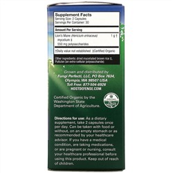 Fungi Perfecti, Host Defense, ежовик гребенчатый, поддержка памяти и нервной системы, 60 вегетарианских капсул