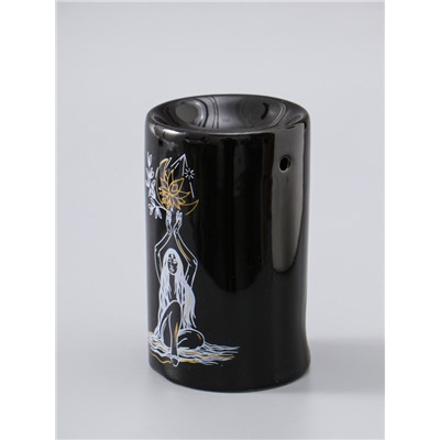 УЦЕНКА Аромалампа керамика "Я выбираю себя" чёрная с золотом 7,2х7,2х11,6 см