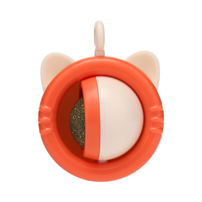 Игрушка для кошек с кошачьей мятой «Вращающийся кот», 6.9×5.5 см, оранжевый