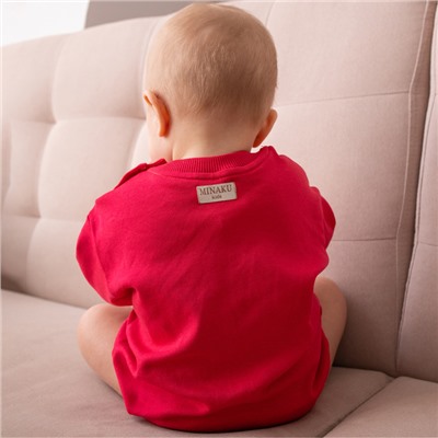 Свитшот - комбинезон детский MINAKU, рост 56-62 см, малиновый