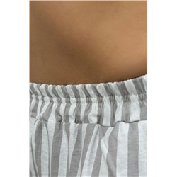 Шорты женские домашние в полоску серые (Серый)