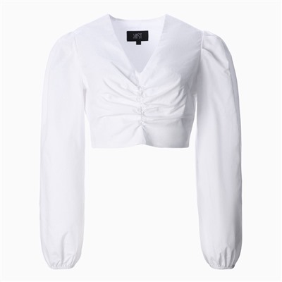 Блузка женская укороченная MIST Summer time, размер 46, белая