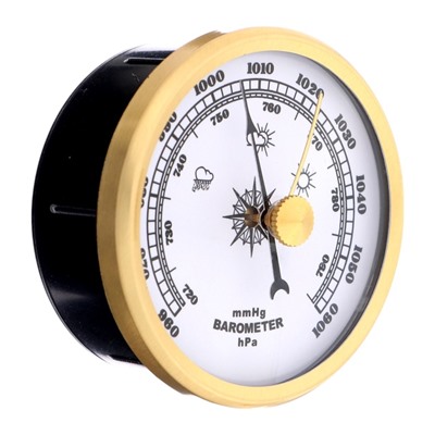 Барометр механический, настенный, золотая рамка, d=6 см