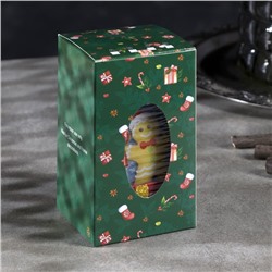 Светодиодная фигура «Красный подарок с пряником» 6.3×11.5×6.3 см, пластик, батарейки АААх3 (не в комплекте), эффект пламени