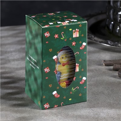 Светодиодная фигура «Красный подарок с пряником» 6.3×11.5×6.3 см, пластик, батарейки АААх3 (не в комплекте), эффект пламени