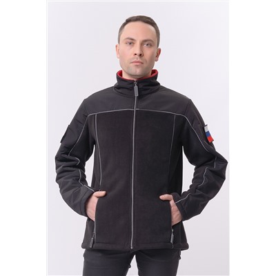 Толстовка мужская флис утепленная с нашивками