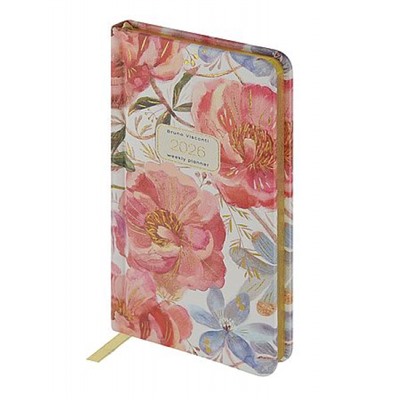 Еженедельник 2026 г. А6 128 стр. "FLORA.Цветочная феерия" кожзам 3-809/05 Bruno Visconti