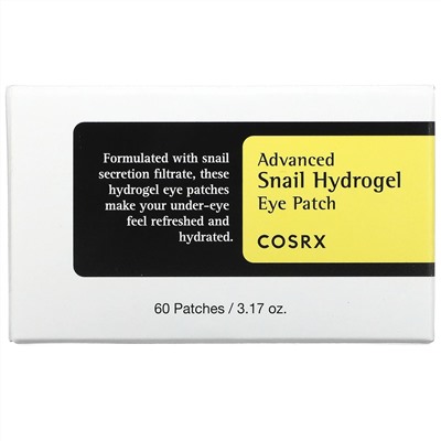 Cosrx, Advanced Snail Hydrogel Eye Patch, 60 Patches, 3.17 oz