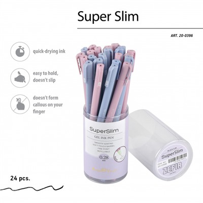 Ручка гелевая "Super Slim. Zefir" 0.28 мм черная 20-0396 Bruno Visconti