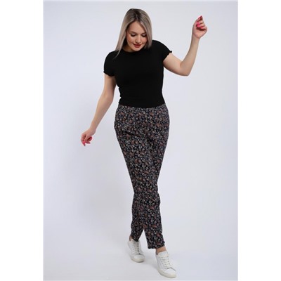 274 Брюки-бананы из штапеля (Темно-синий)