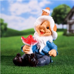 Садовая фигура из полистоуна «Гном сидячий», 26×30×37 см