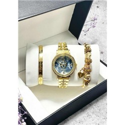 Подарочный набор для женщин часы, 2 браслета + коробка #22853328