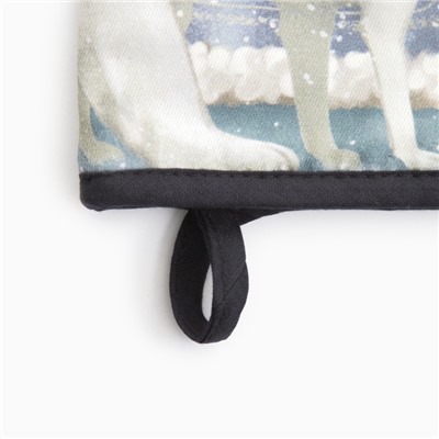 Варежка-прихватка новогодняя «Этель. Мгновения зимы» 15×28 см, саржа, 100% хл, ватин 250 г/м²