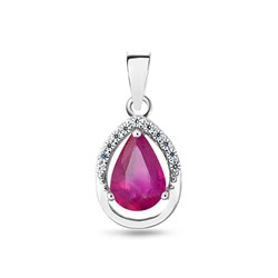 Подвеска, 1 рубин корунд груша 6х8 мм 1.43ct, Юния