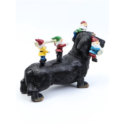 Садовая фигура из полистоуна «Такса с гномами», 20×9×15 см